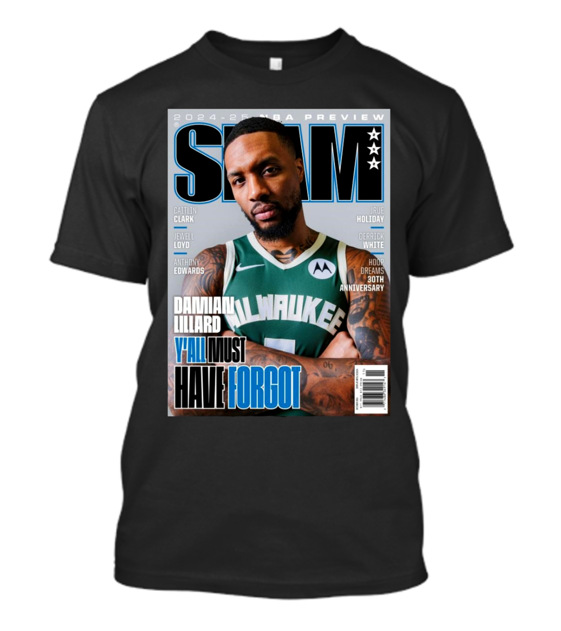 2024-25 NBA Preview Damian Lillard Milwaukee Y'all Must Have Forgot T-Shirt