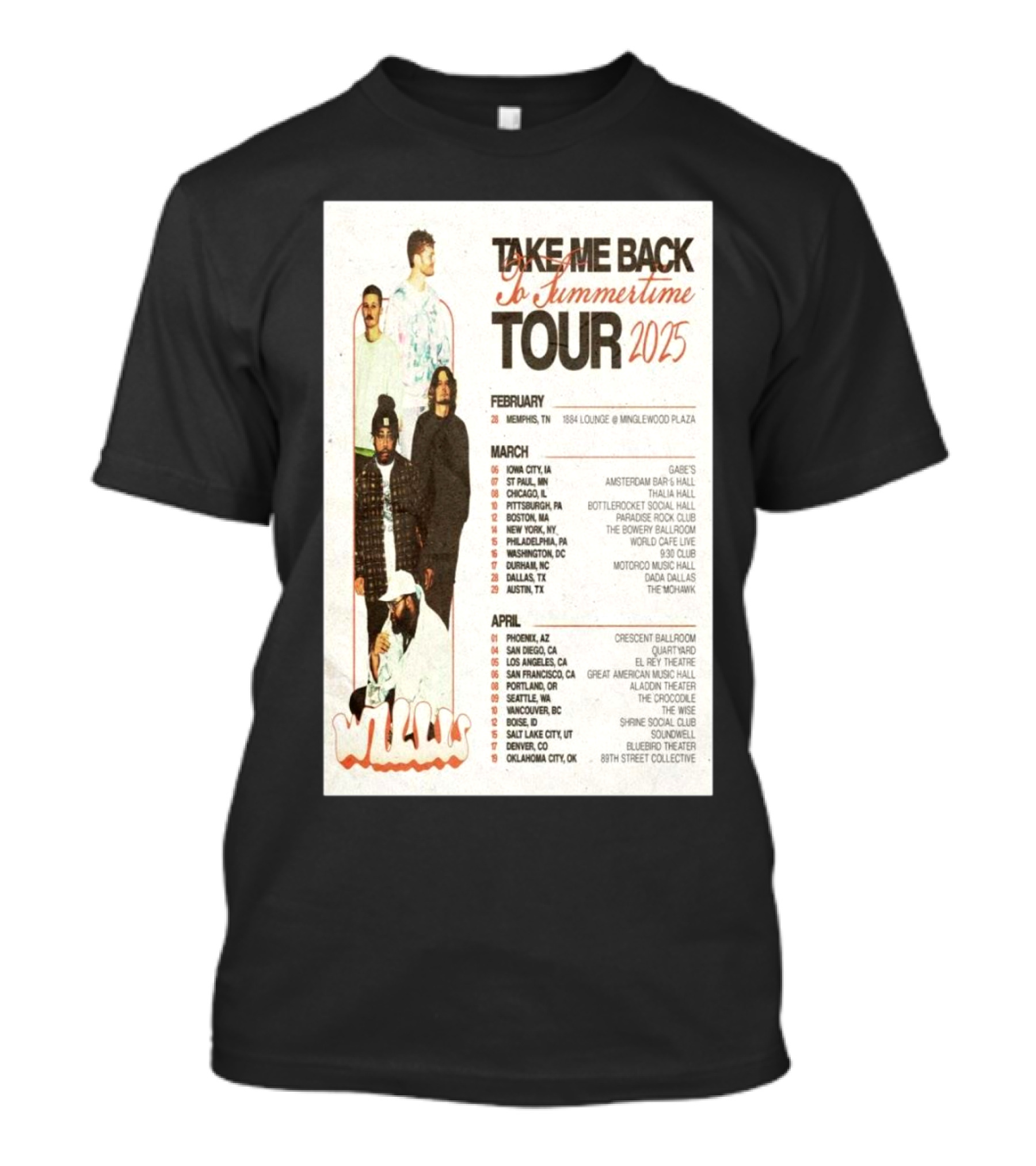 Take Me Back To Summertime Tour 2025 February 28 Memphis TN 1884 Lounge Minglewood Plaza T-Shirt