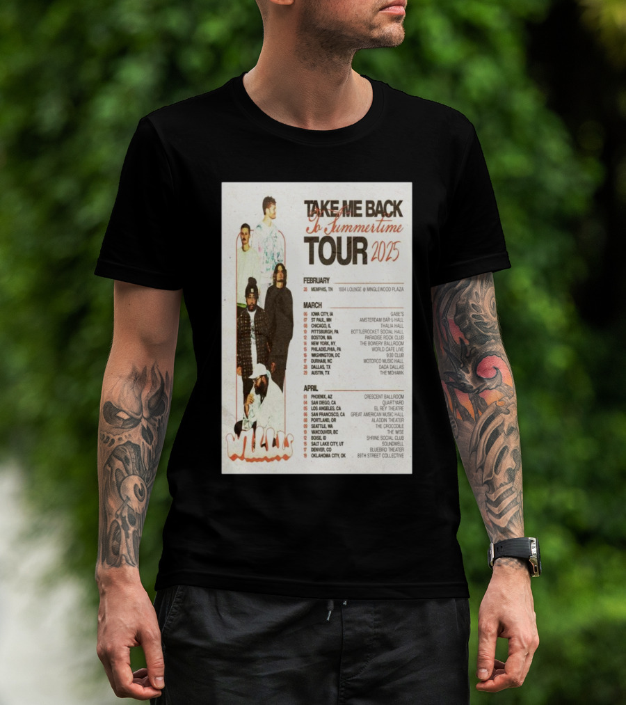 Take Me Back To Summertime Tour 2025 February 28 Memphis TN 1884 Lounge Minglewood Plaza T-Shirt