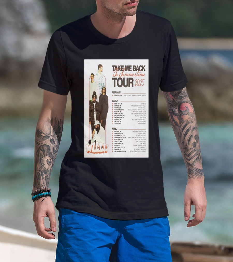 Take Me Back To Summertime Tour 2025 February 28 Memphis TN 1884 Lounge Minglewood Plaza T-Shirt