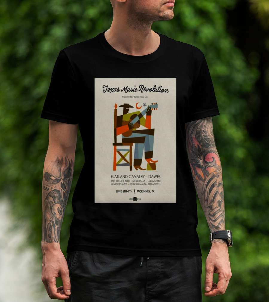 Texas Music Revolution June 6-7 2025 Flatland Cavalry Dawes The Wilder Blue Silverada Lola Kirke McKinney TX T-Shirt