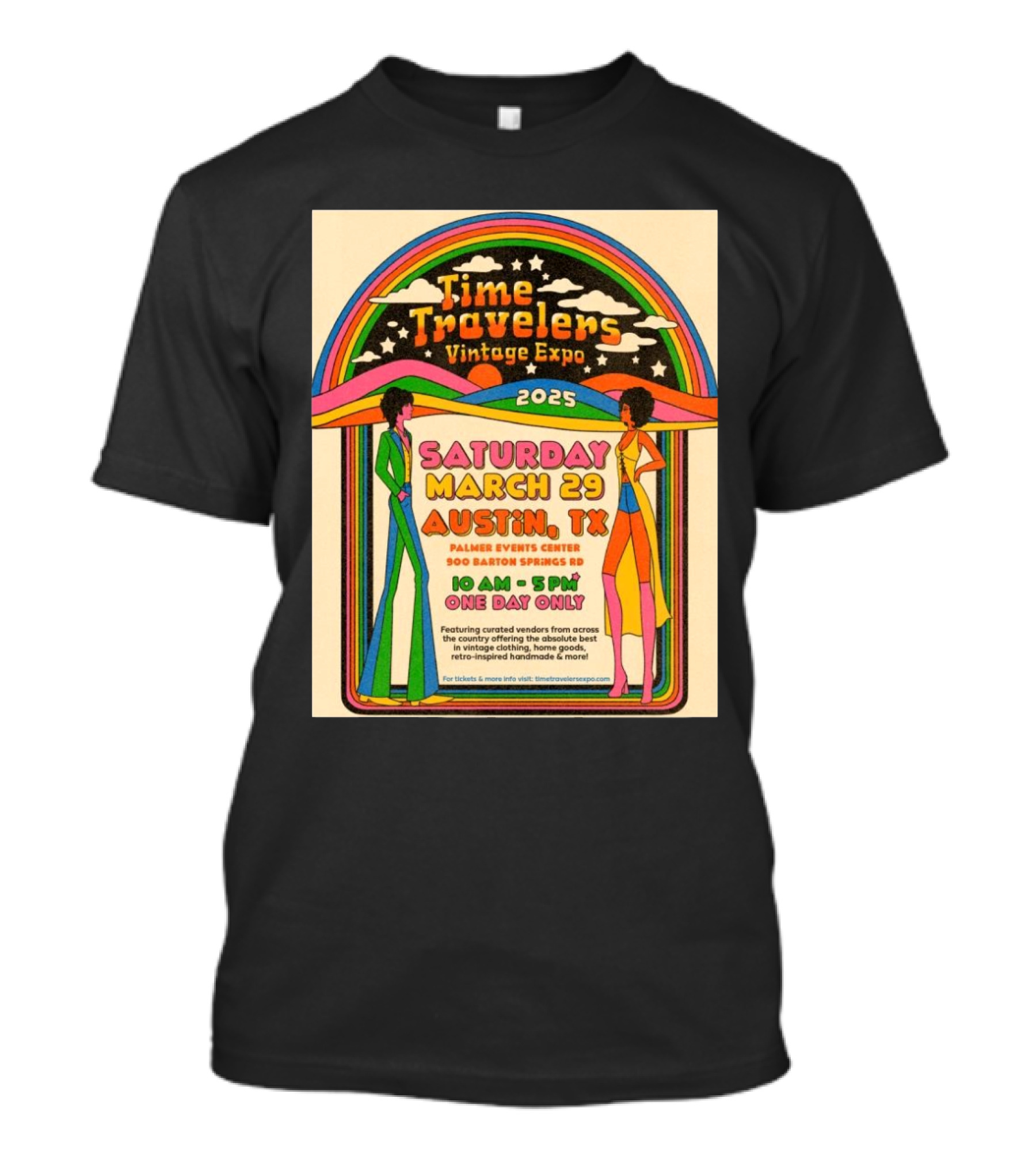 Time Travelers Vintage Expo 2025 Austin Saturday March 29 Palmer Events Center T-Shirt