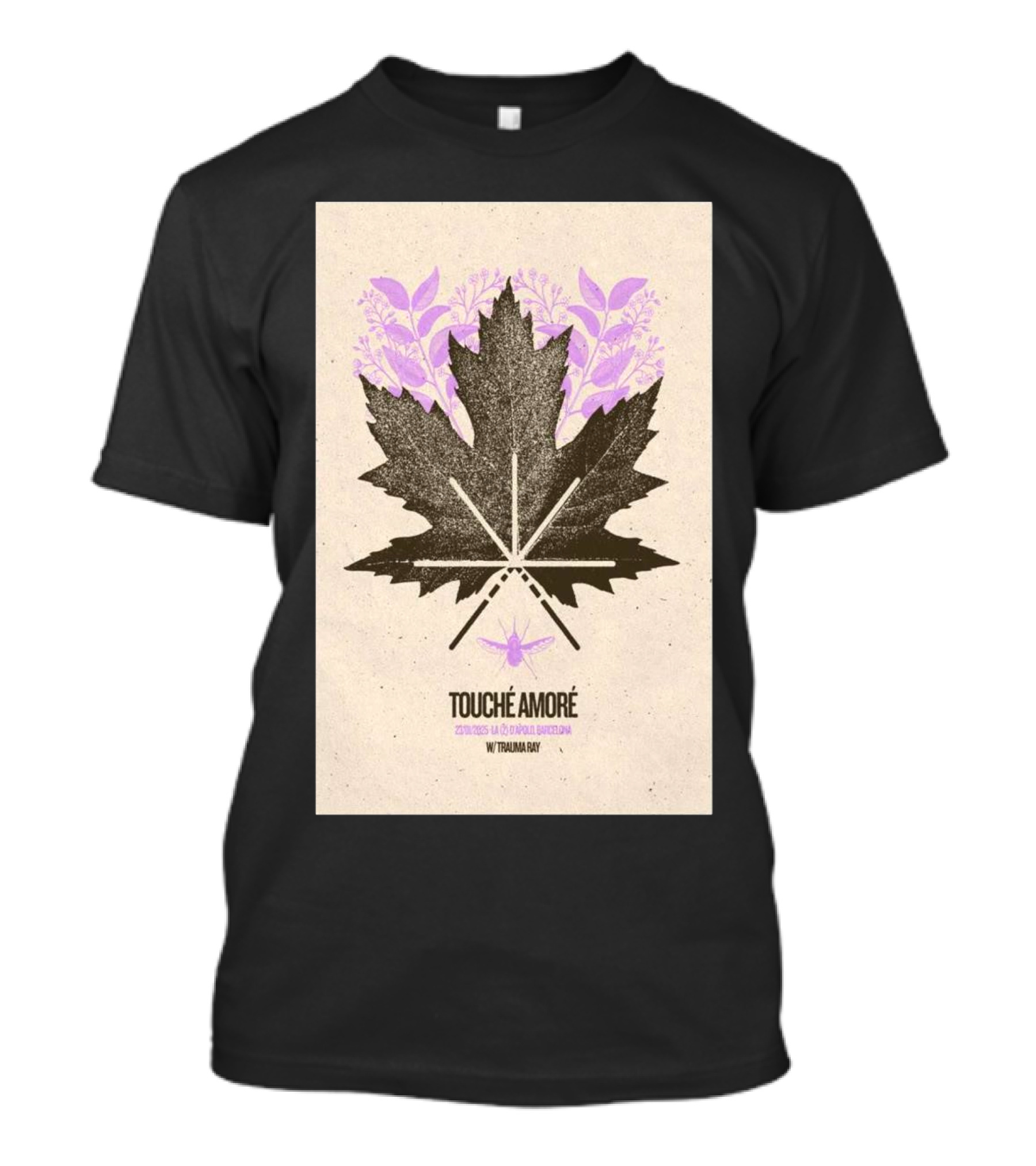 Touche Amore 23-01-2025 La 2 De Apolo Barcelona With Trauma Ray Floral Leaf Moth T-Shirt
