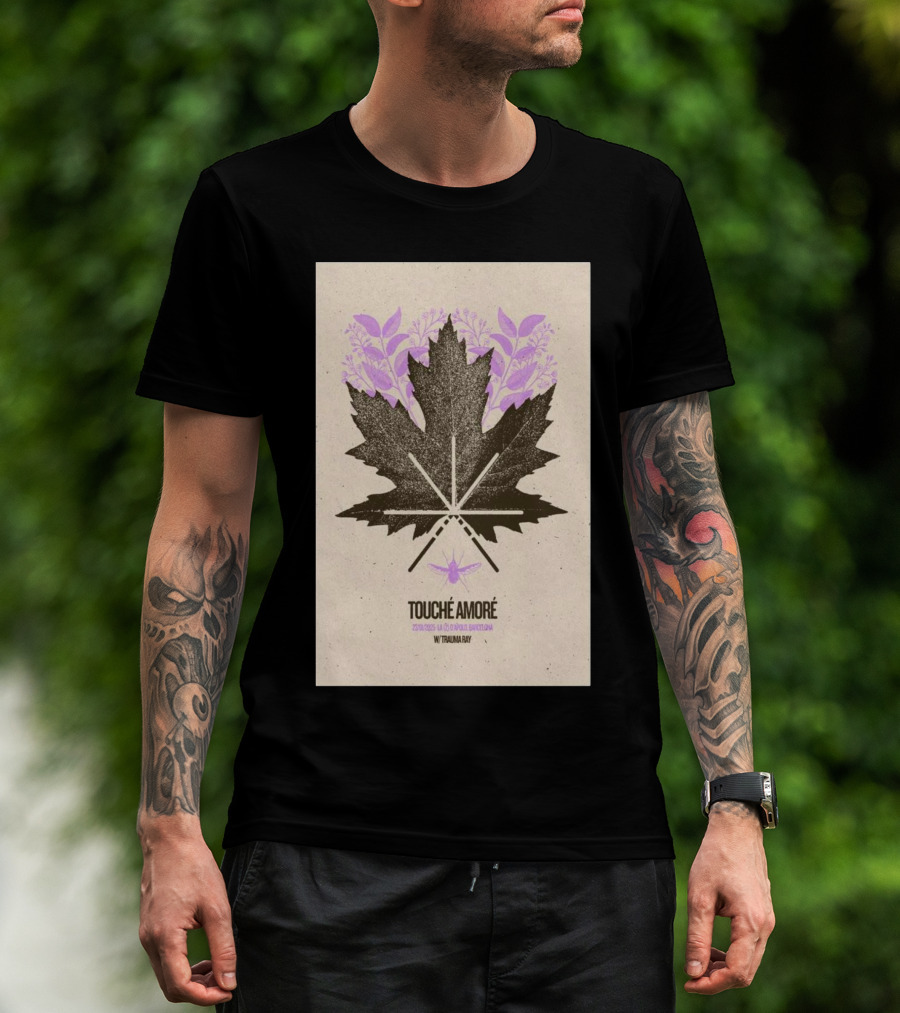 Touche Amore 23-01-2025 La 2 De Apolo Barcelona With Trauma Ray Floral Leaf Moth T-Shirt