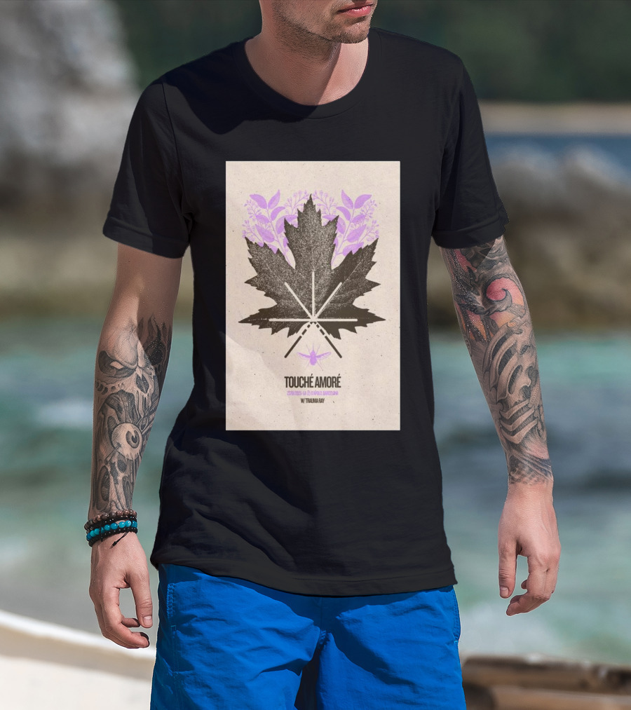 Touche Amore 23-01-2025 La 2 De Apolo Barcelona With Trauma Ray Floral Leaf Moth T-Shirt