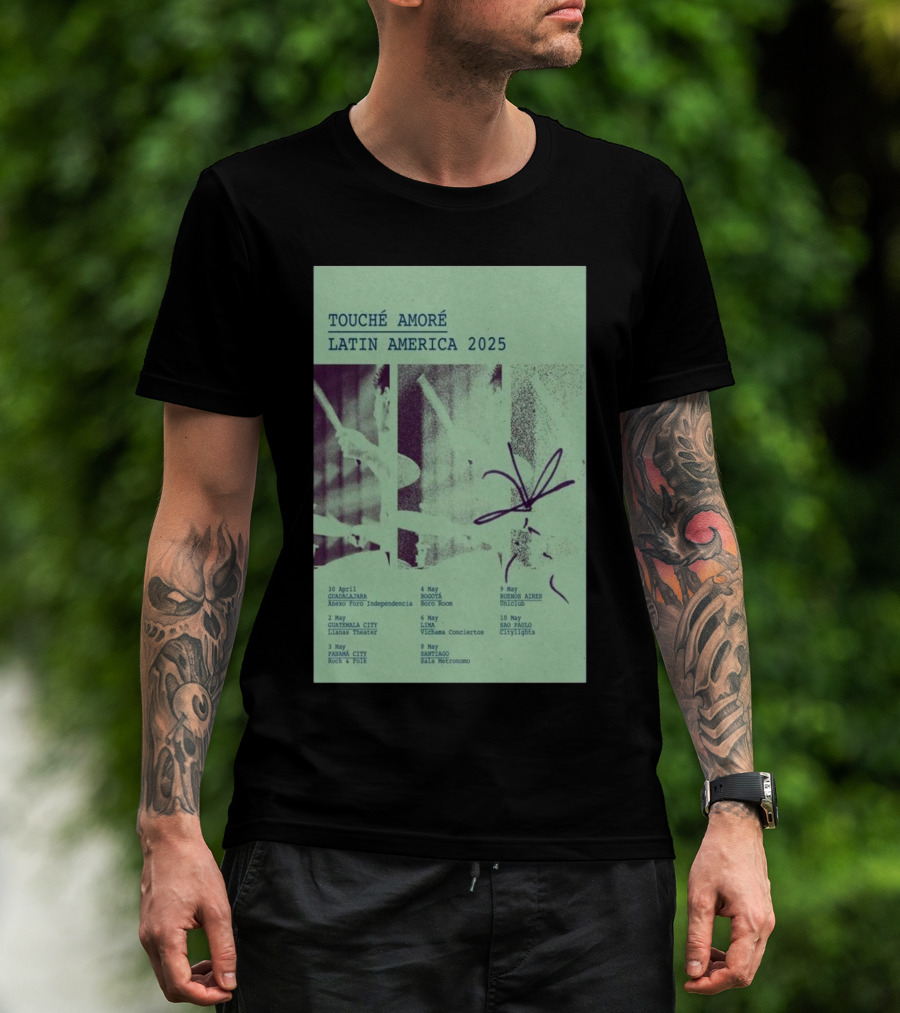 Touche Amore Latin America 2025 Tour Dates Guadalajara Anexo Foro Independencia 30 April T-Shirt