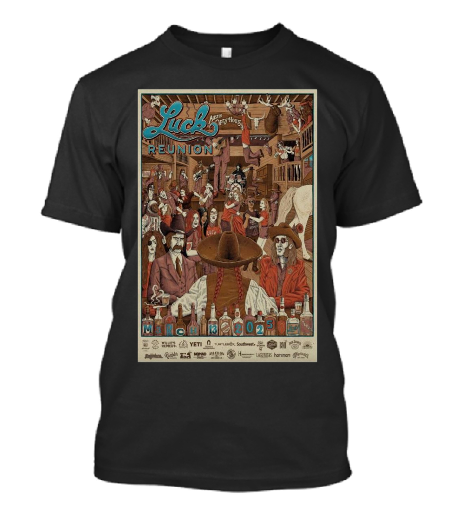 Luck Reunion March 13 2025 Austin Opry House Willie Nelson T-Shirt