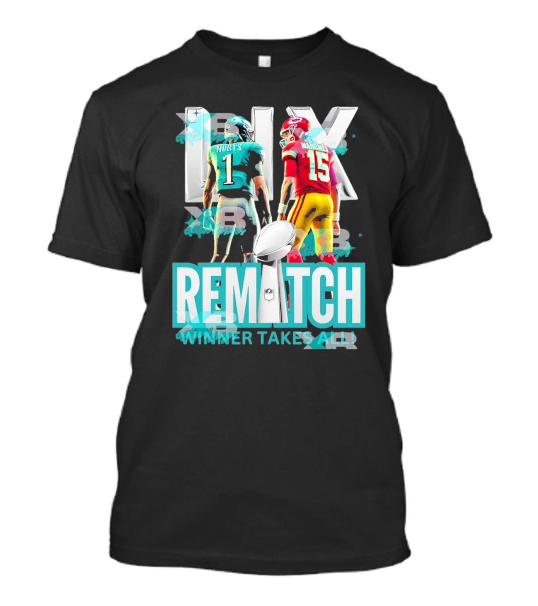 Super Bowl LIX Eagles Hurts Vs Chiefs Mahomes Rematch Winner Takes All T-Shirt