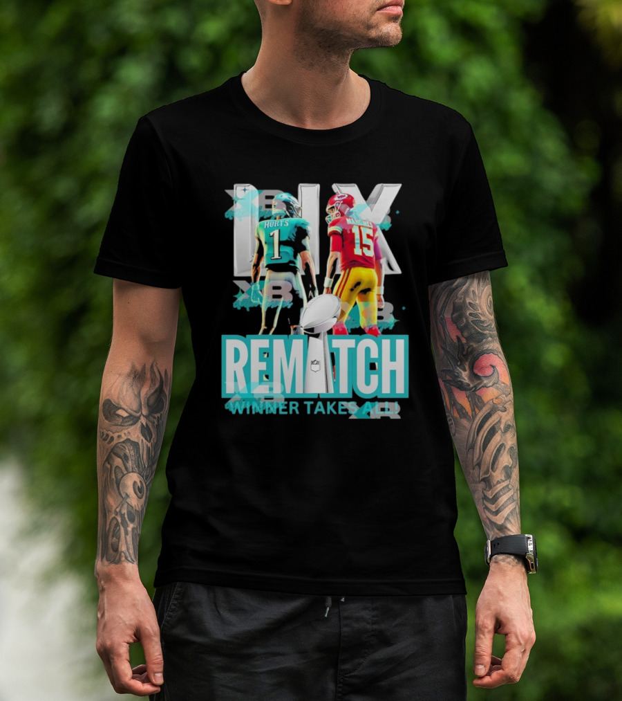 Super Bowl LIX Eagles Hurts Vs Chiefs Mahomes Rematch Winner Takes All T-Shirt