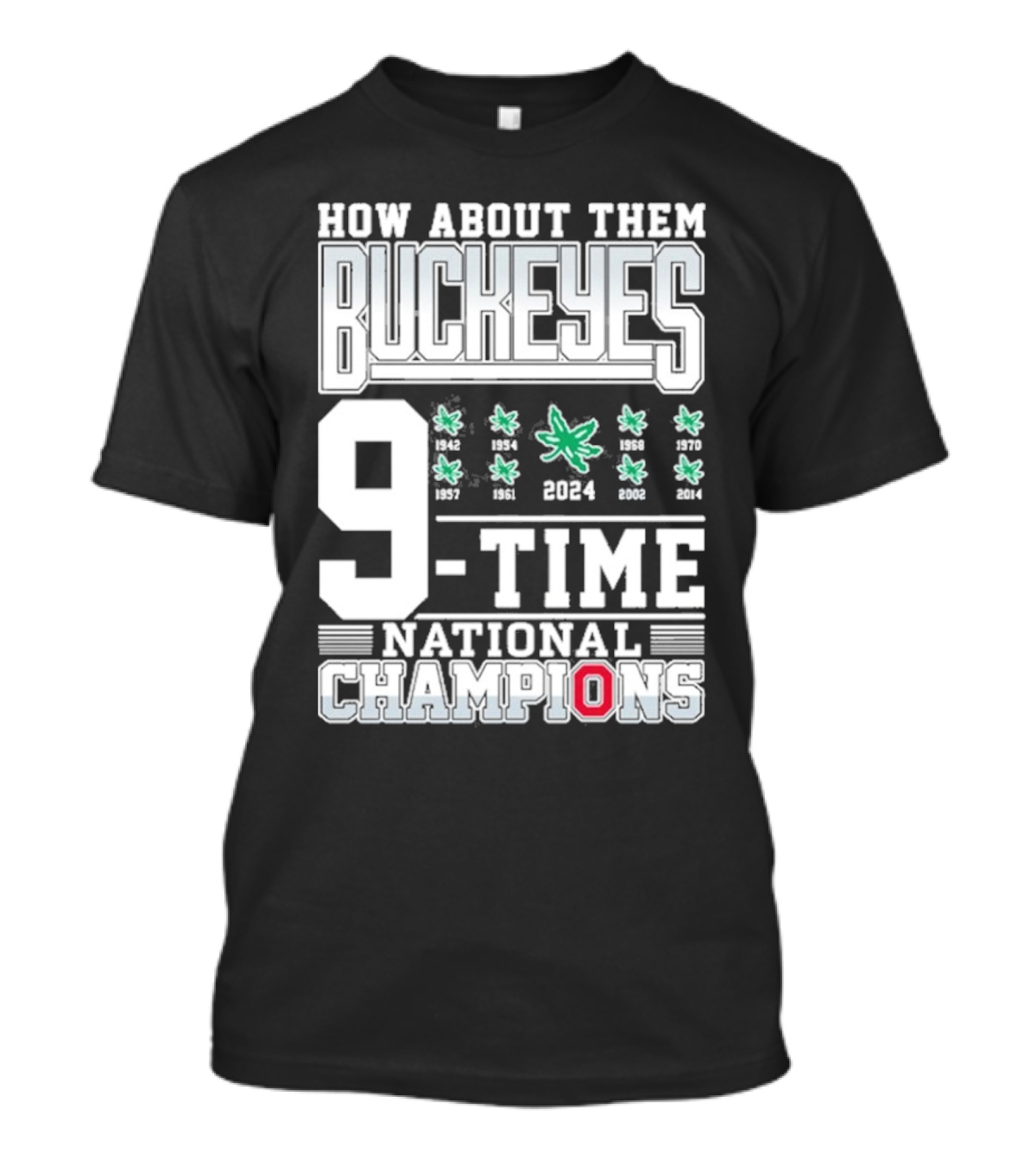 How About Them Buckeyes 9-Time National Champions T-Shirt