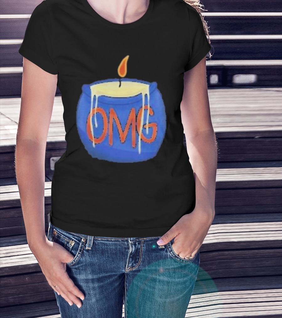 OMG Rally Candle Iconic Blue Wax Flame T-Shirt