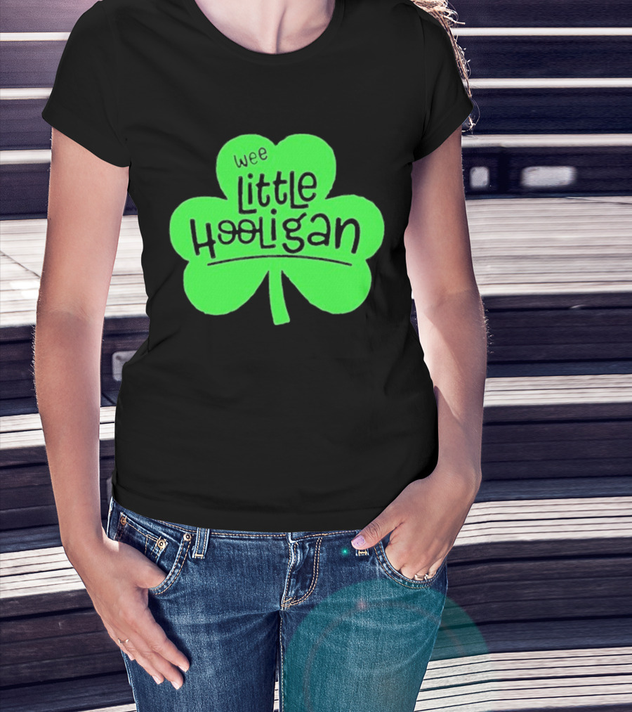 Wee Little Hooligan St Patricks Day Shamrock T-Shirt