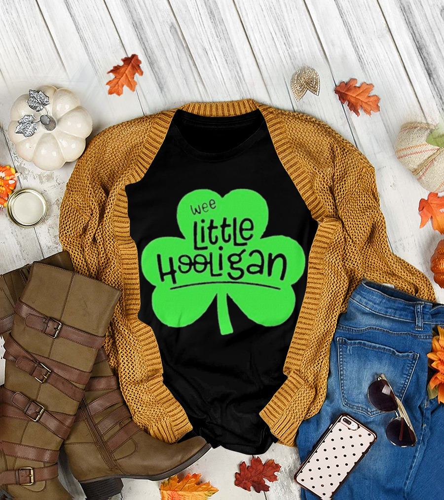 Wee Little Hooligan St Patricks Day Shamrock T-Shirt