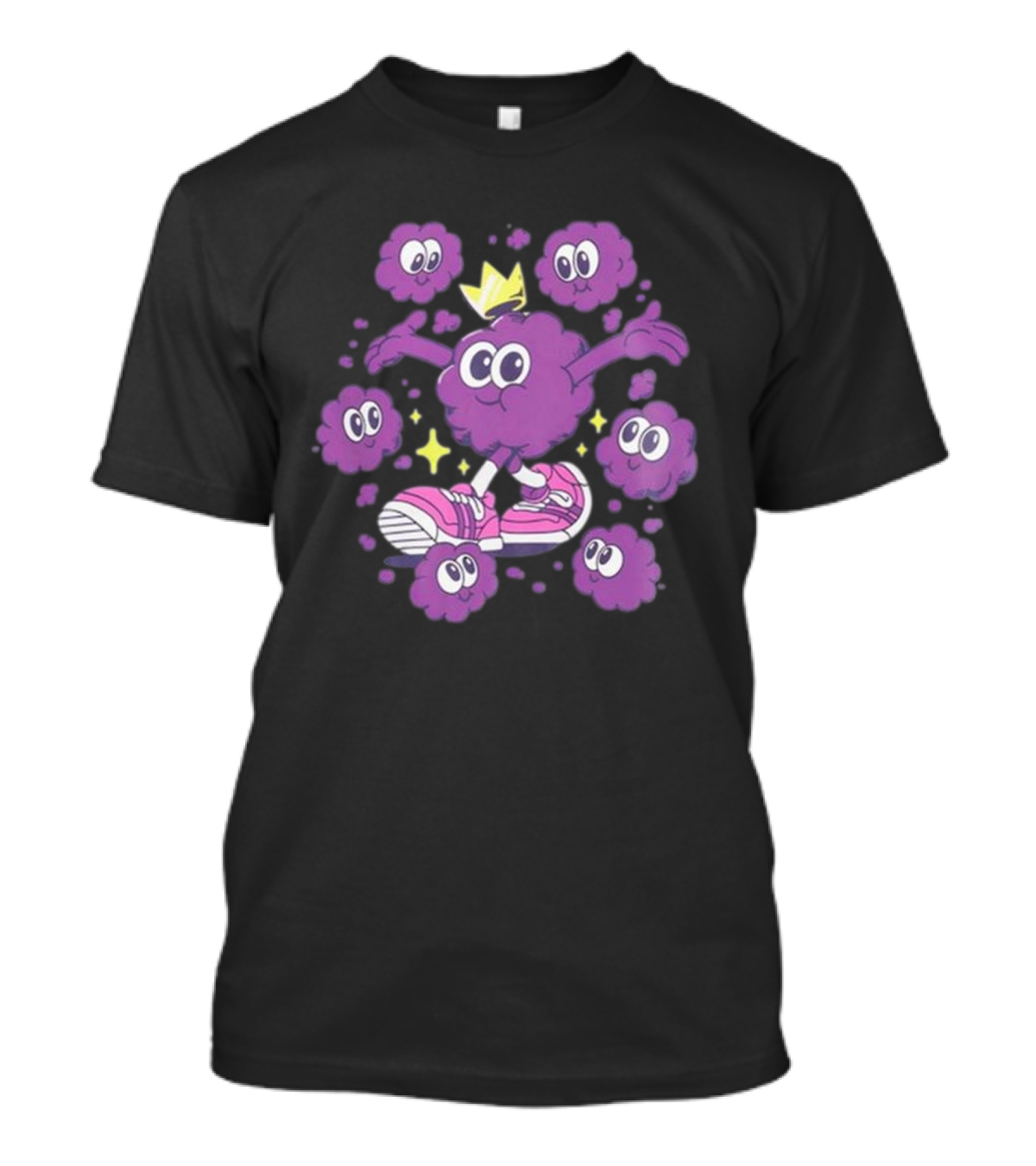 Ranboo Particle Palooza Purple Crowned Character With Sneakers And Sparkles T-Shirt