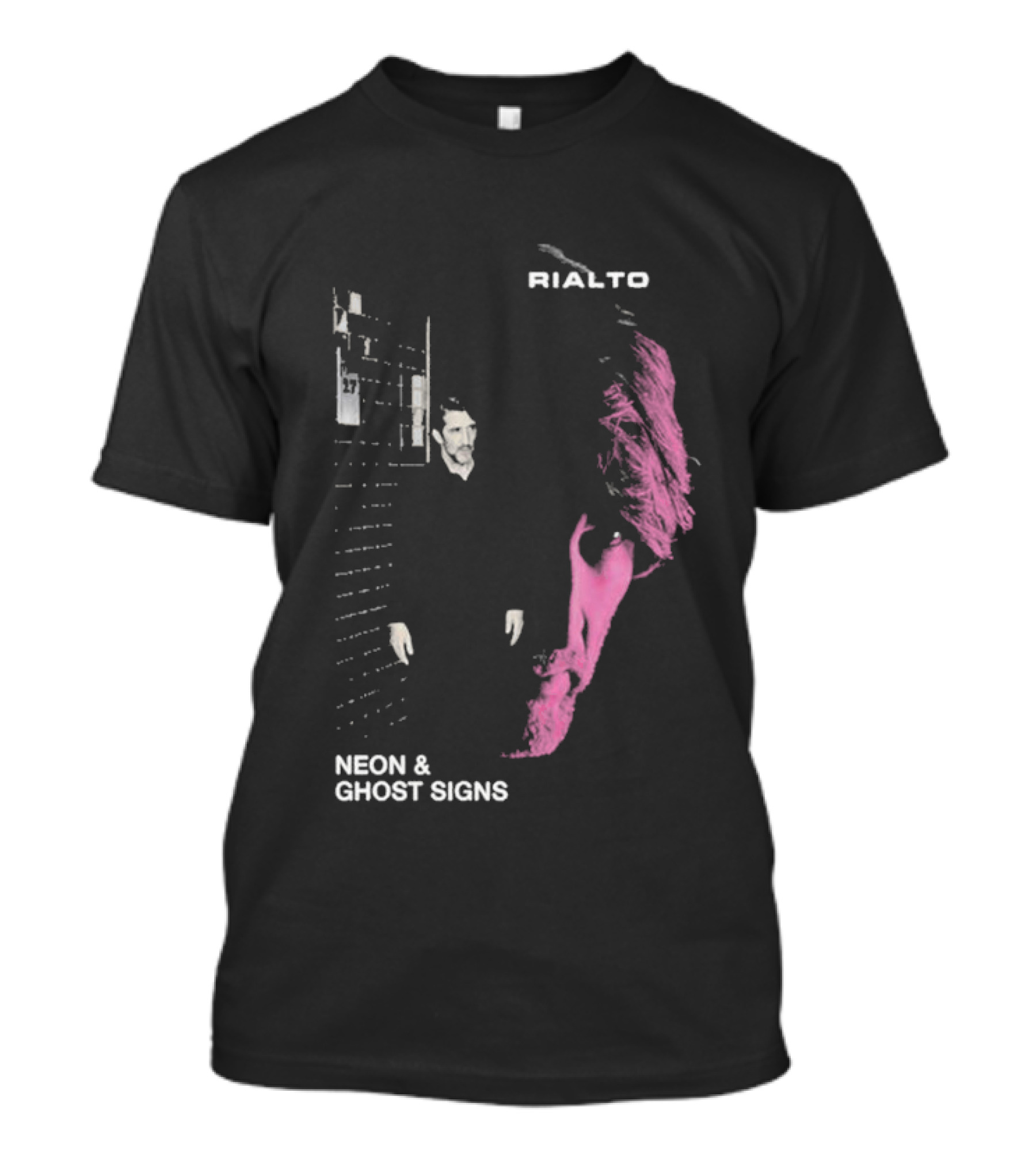 Rialto Neon & Ghost Signs Pink And Black Urban Aesthetic T-Shirt