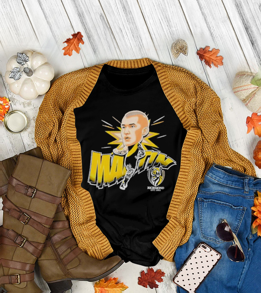 Richmond FC Dustin Martin Henrik Face With Yellow Highlights T-Shirt