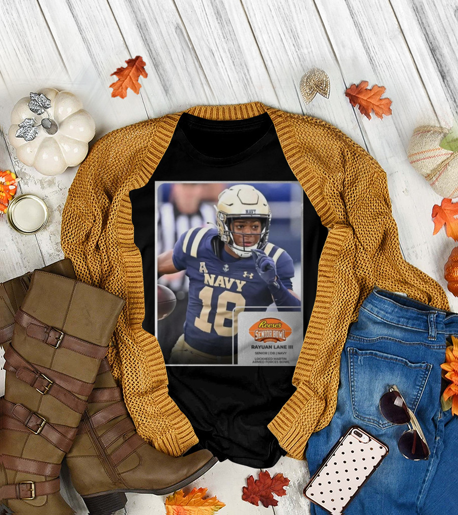 Reese's Senior Bowl Rayuan Lane III Navy Football Lockheed Martin Armed Forces Bowl T-Shirt