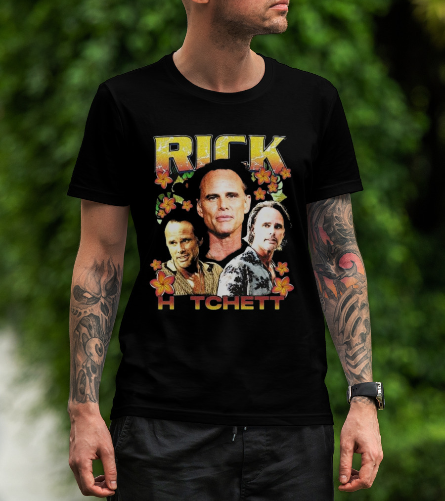 Rick Hatchett Retro Floral Collage Rap Style T-Shirt