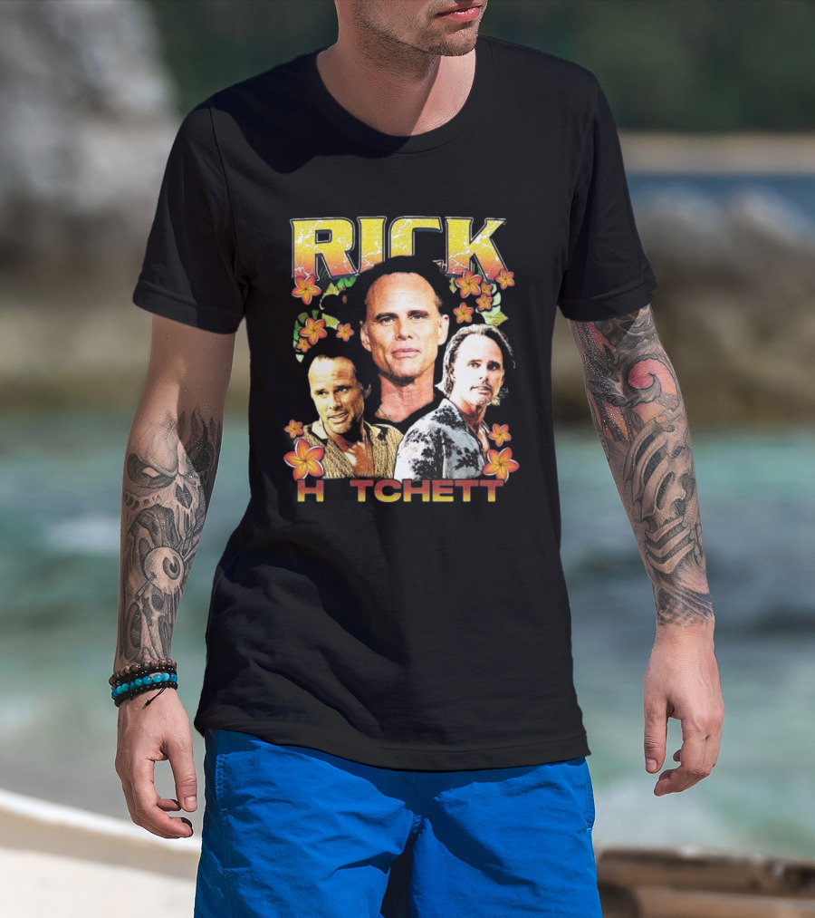 Rick Hatchett Retro Floral Collage Rap Style T-Shirt