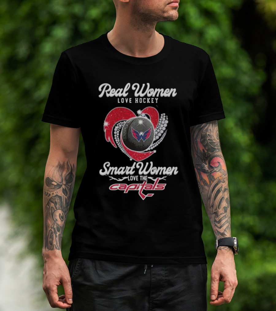 Real Women Love Hockey Smart Women Love The Capitals Washington 2025 T-Shirt