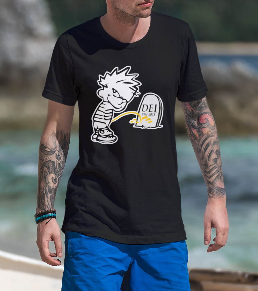 RIP DEI 1964-2025 Comic Tribute With Cartoon Character T-Shirt
