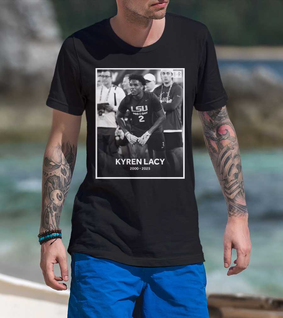 LSU Pro Day Kyren Lacy 2000-2025 Memorial T-Shirt