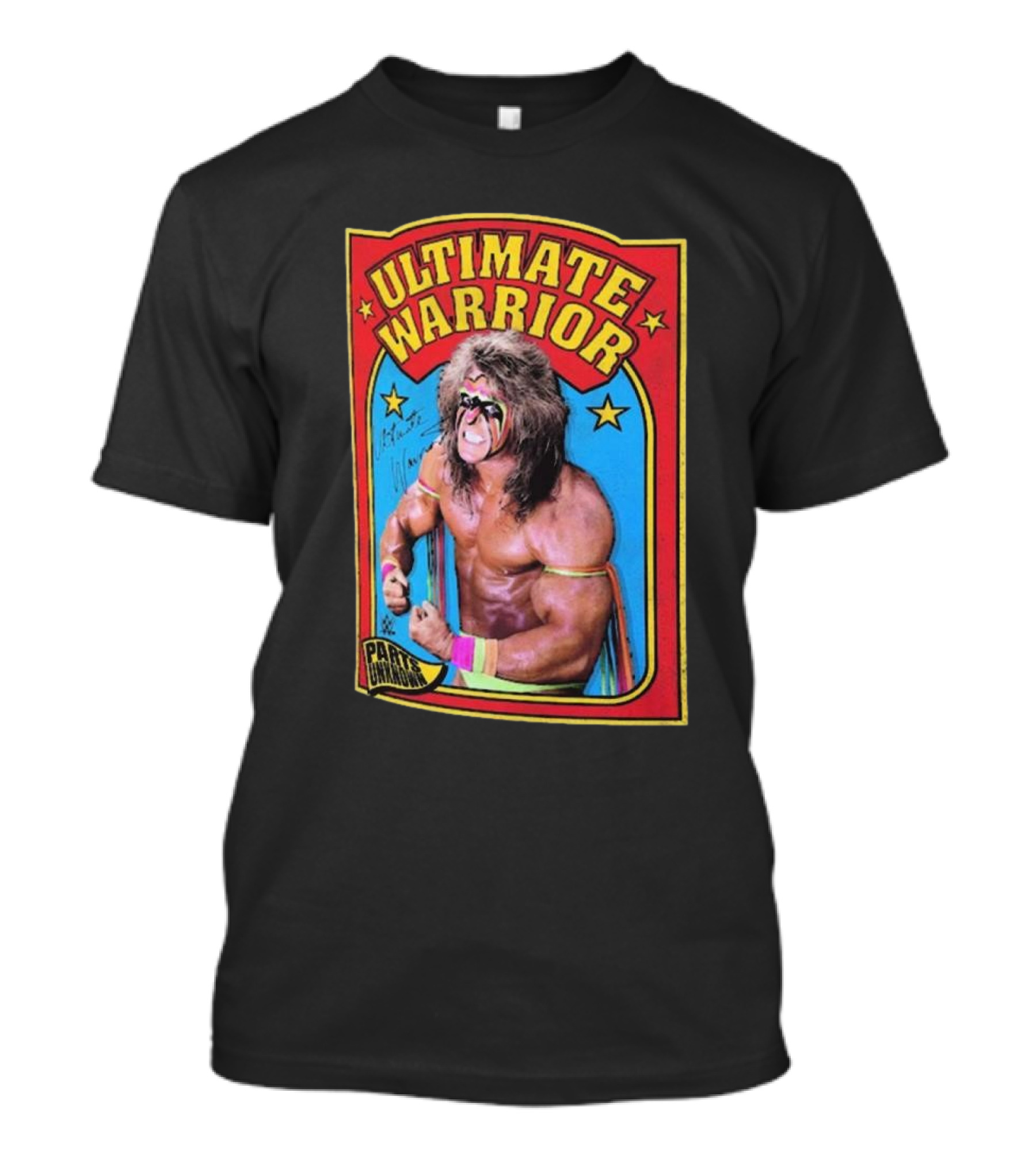 Combine Keywords Ripple Junction, Ultimate Warrior, Retro Sports Card, Parts Unknown, WWE, 2025 T-Shirt