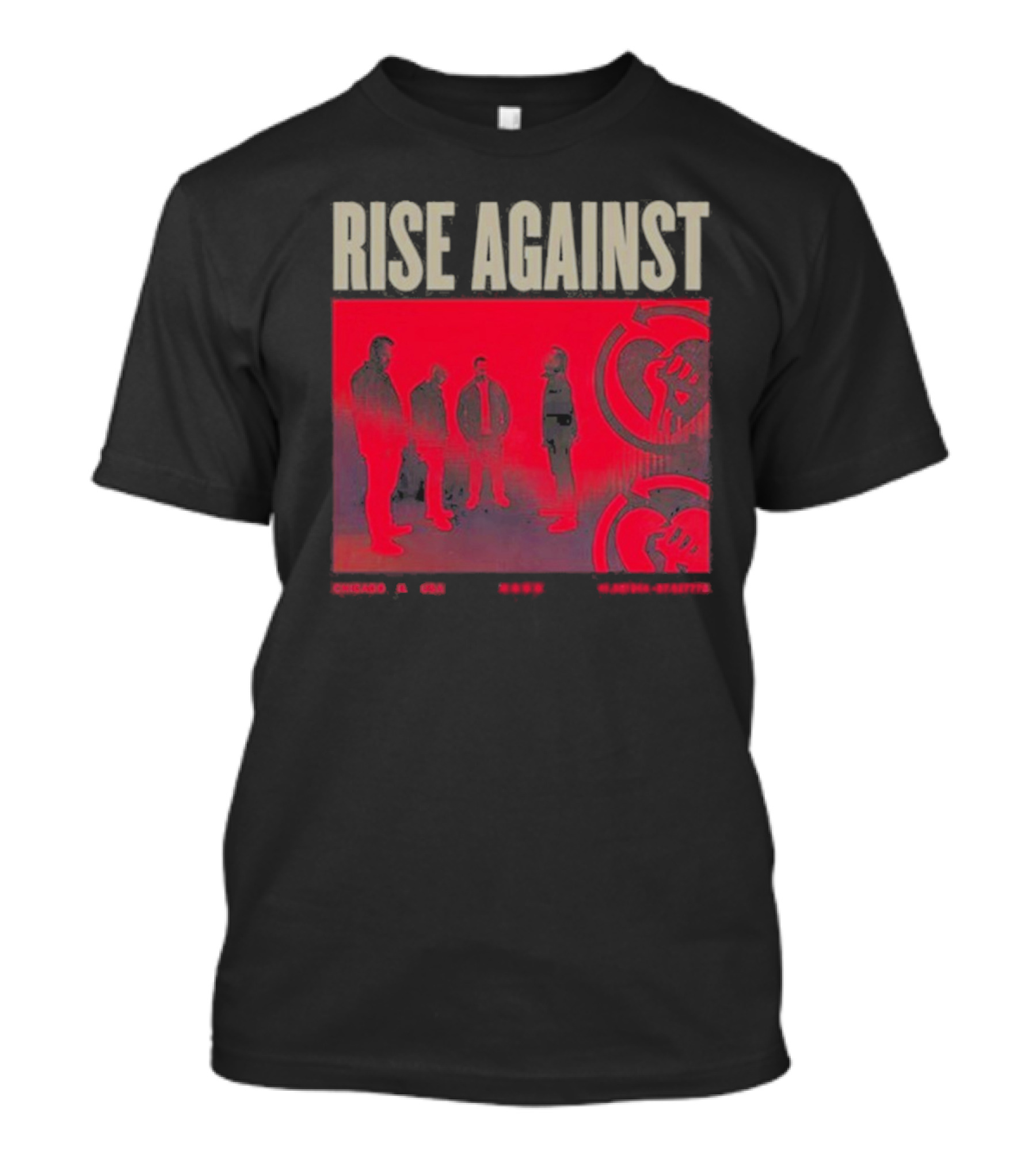Rise Against Chicago IL 2025 Tour Fist Symbol T-Shirt