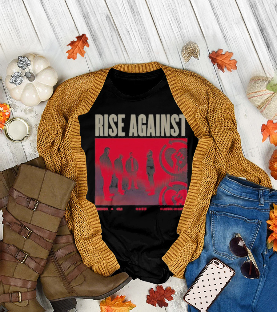 Rise Against Chicago IL 2025 Tour Fist Symbol T-Shirt