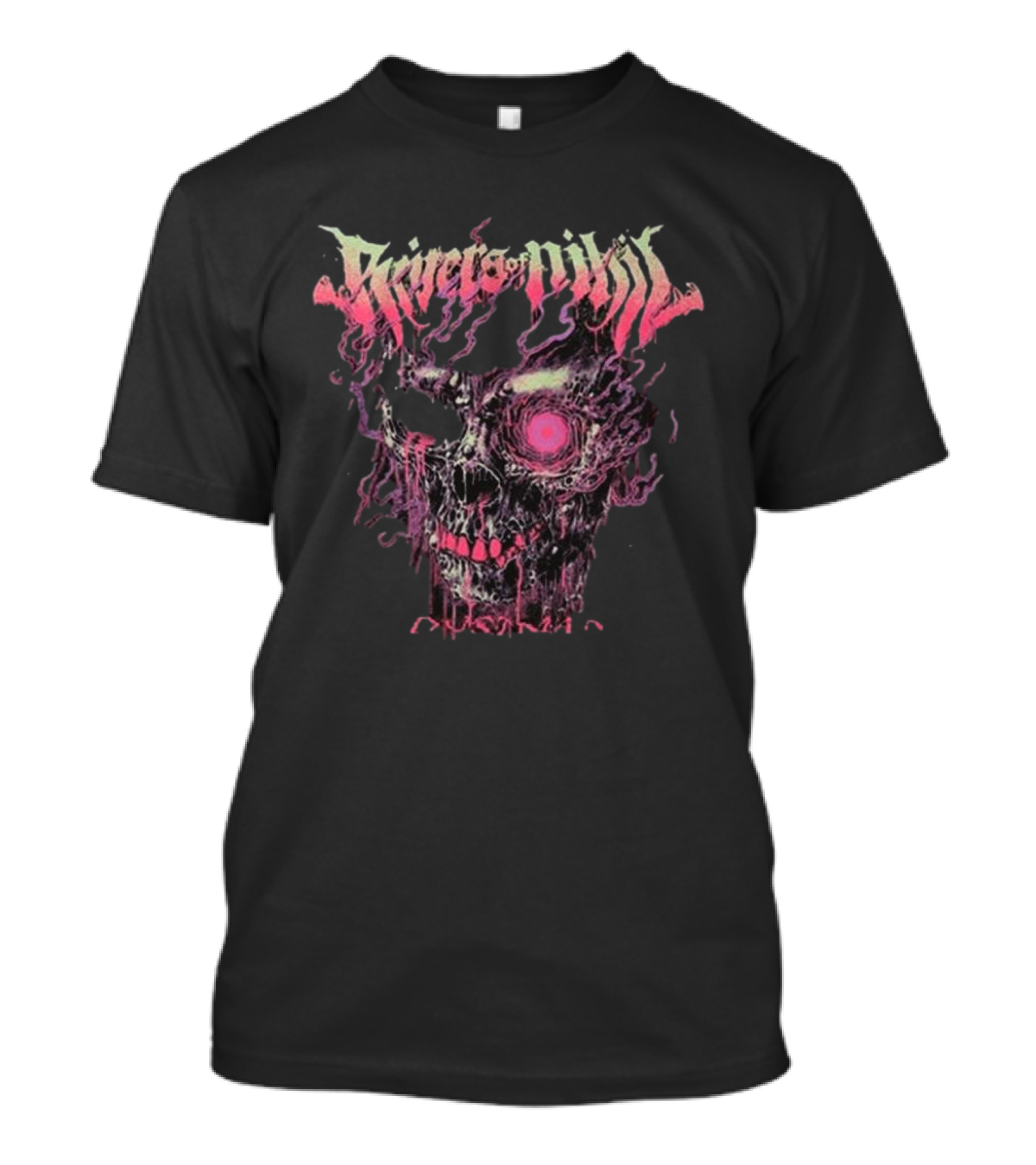 Rivers Of Nihil Skull Art With Pink And Purple Flames T-Shirt