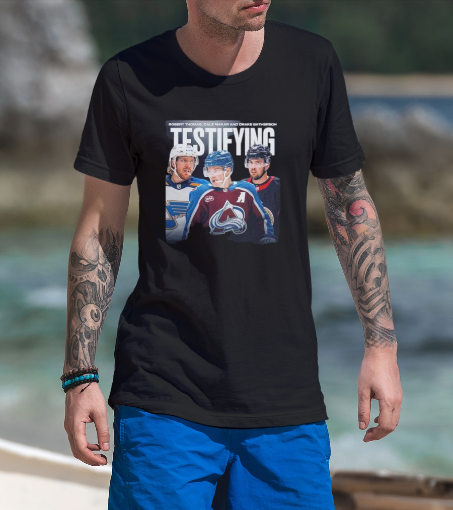 Robert Thomas Cale Makar Drake Batherson Testifying NHL Players T-Shirt