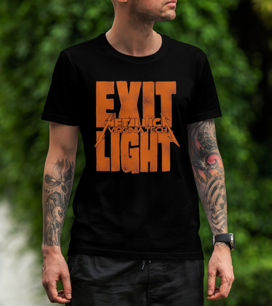 EXIT LIGHT METALLICA VIRGINIA TECH RETRO BRAND MAROON HOKIES T-Shirt