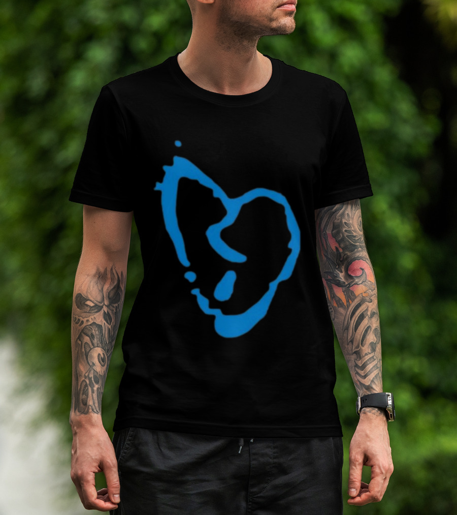 Revenge Lightning Heartbreak Blue Broken Heart Outline T-Shirt