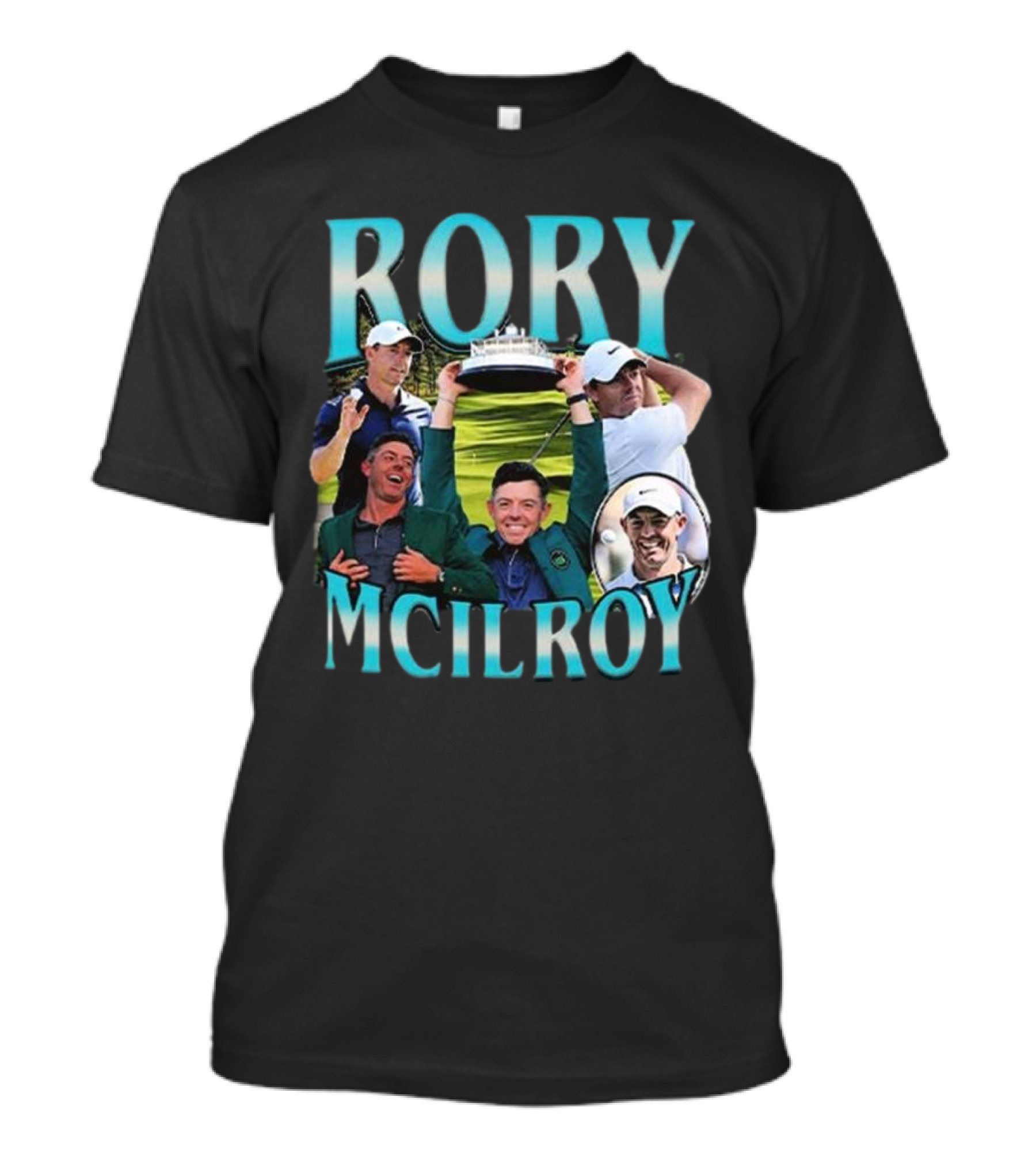 Rory McIlroy Golf Champion Trophy Celebration Collage T-Shirt