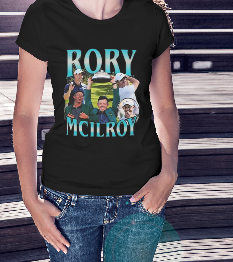 Rory McIlroy Golf Champion Trophy Celebration Collage T-Shirt