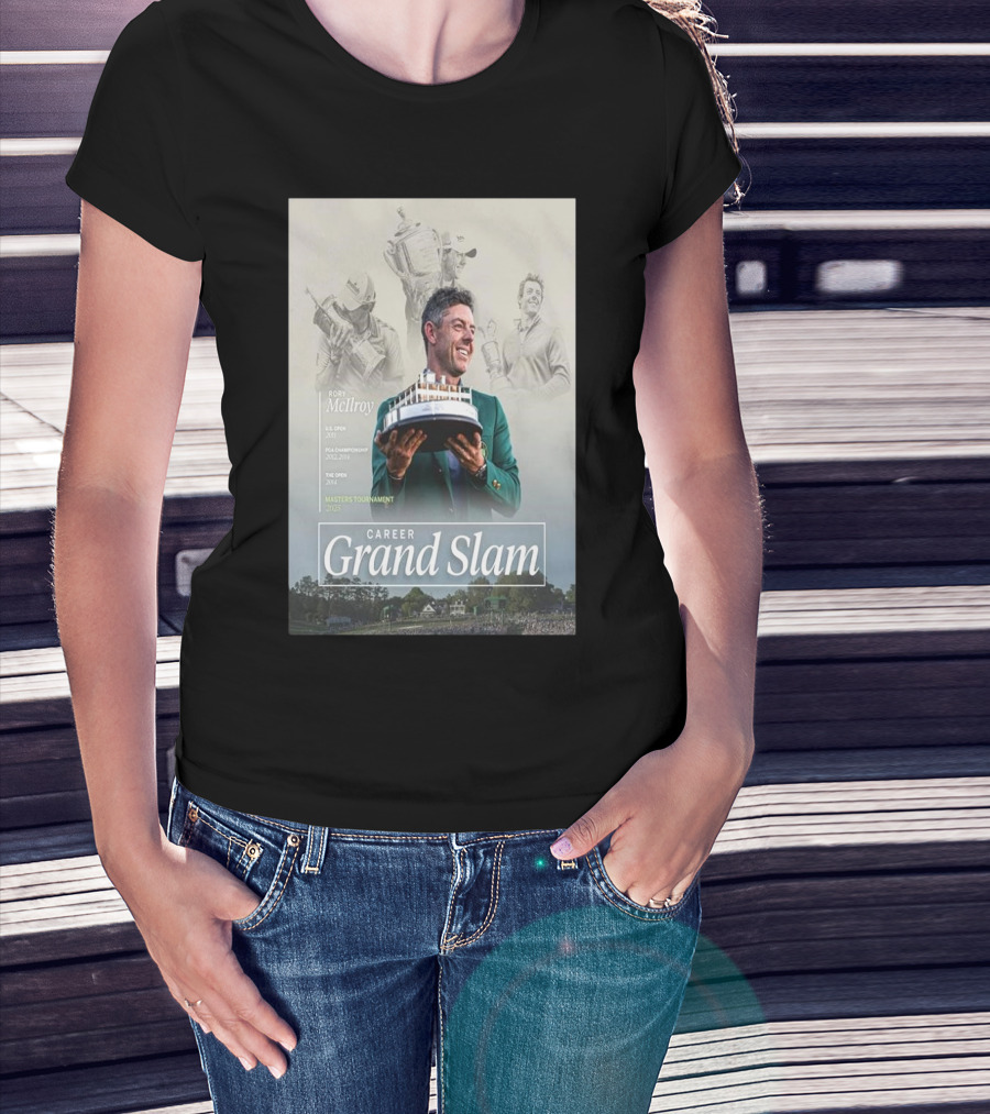 Rory McIlroy Career Grand Slam Masters Tournament 2025 Win T-Shirt