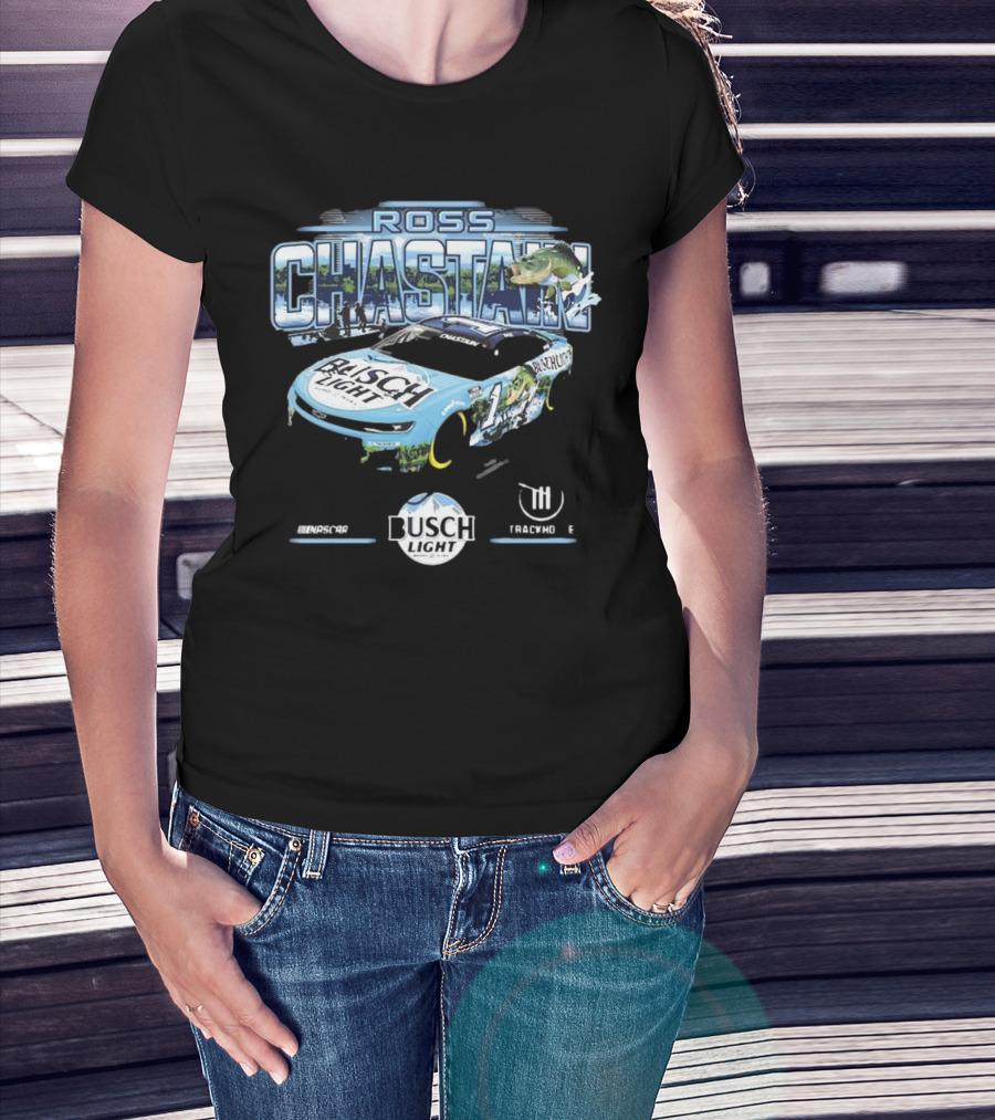 Ross Chastain Busch Light Trackhouse Racing Team Bass Car T-Shirt