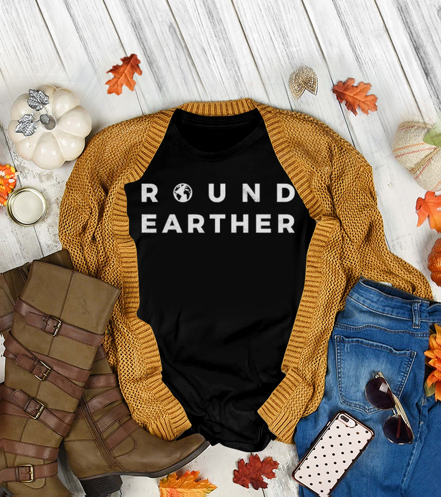 Round Earther Text Vintage Style T-Shirt
