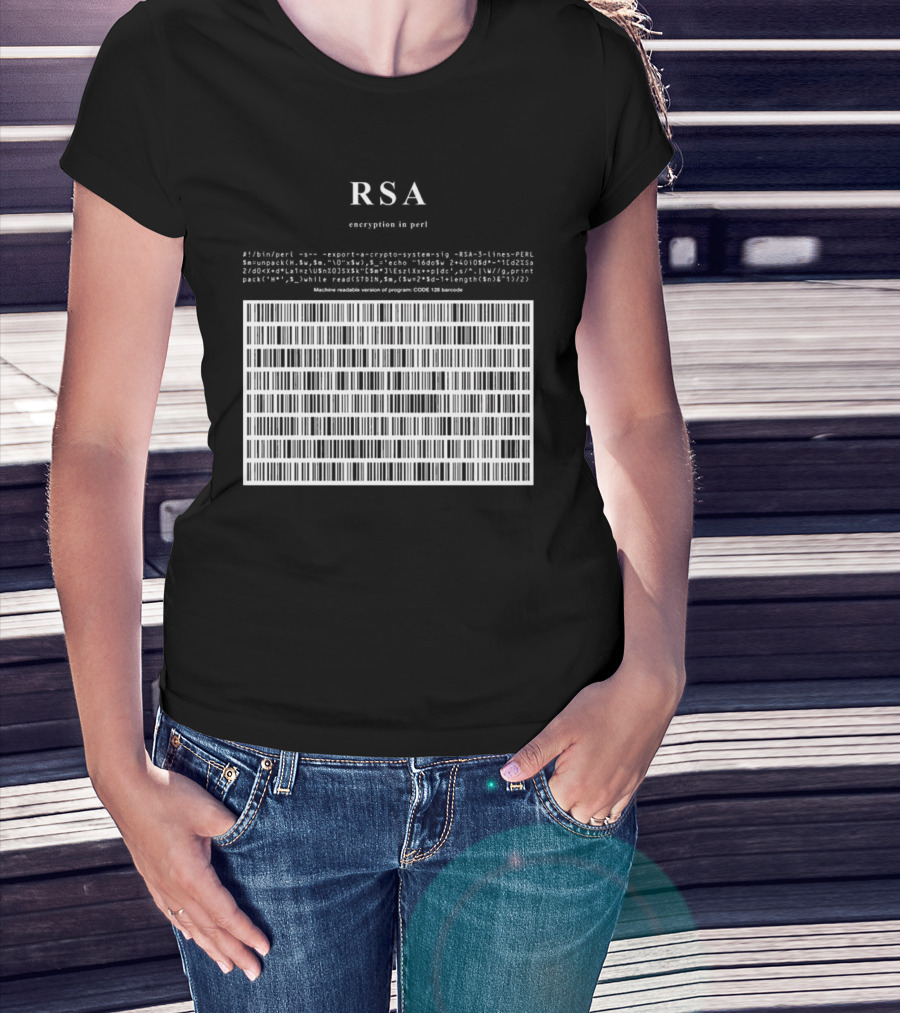 RSA Warning This Is A Munition Encryption Export Controlled Barcode Style T-Shirt