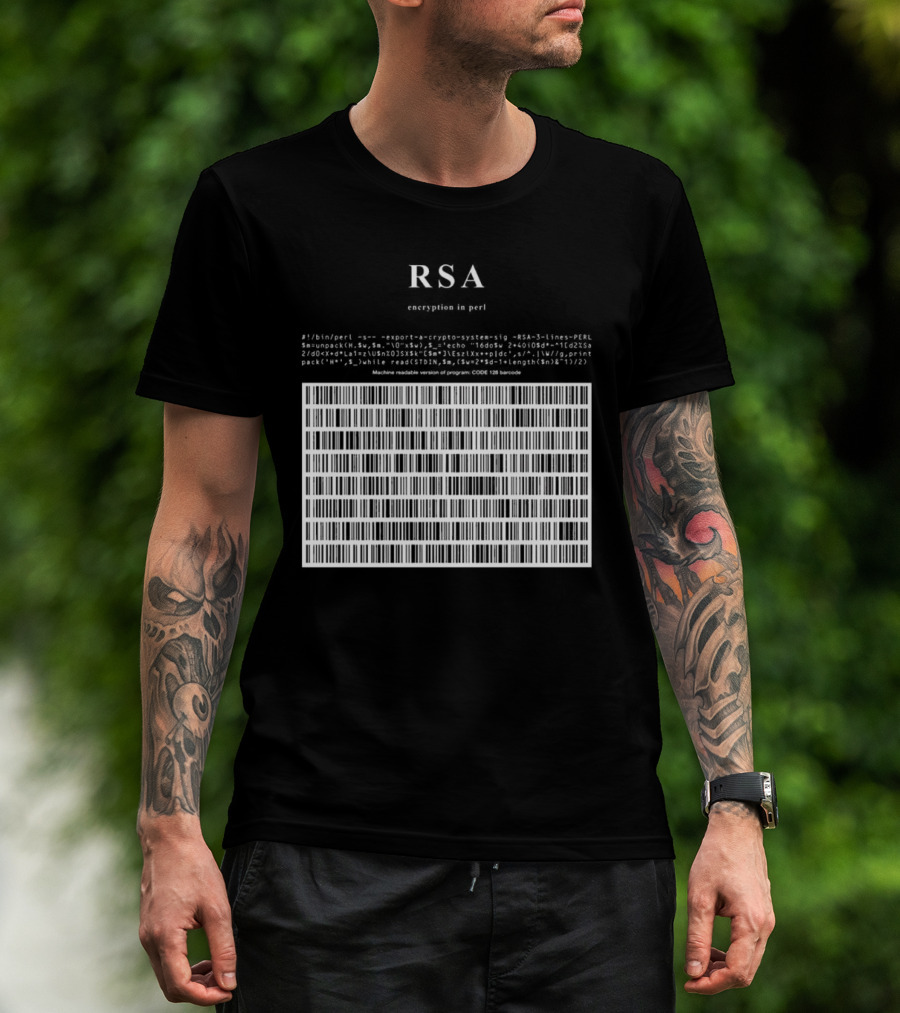 RSA Warning This Is A Munition Encryption Export Controlled Barcode Style T-Shirt