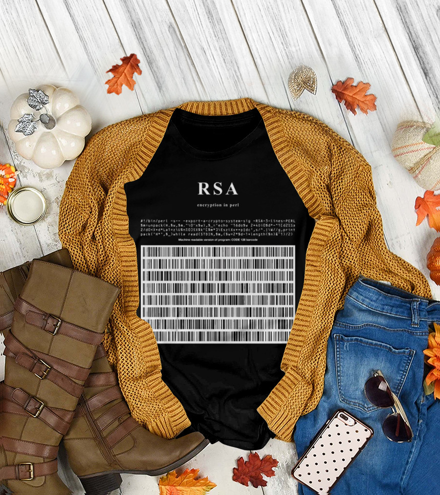 RSA Warning This Is A Munition Encryption Export Controlled Barcode Style T-Shirt