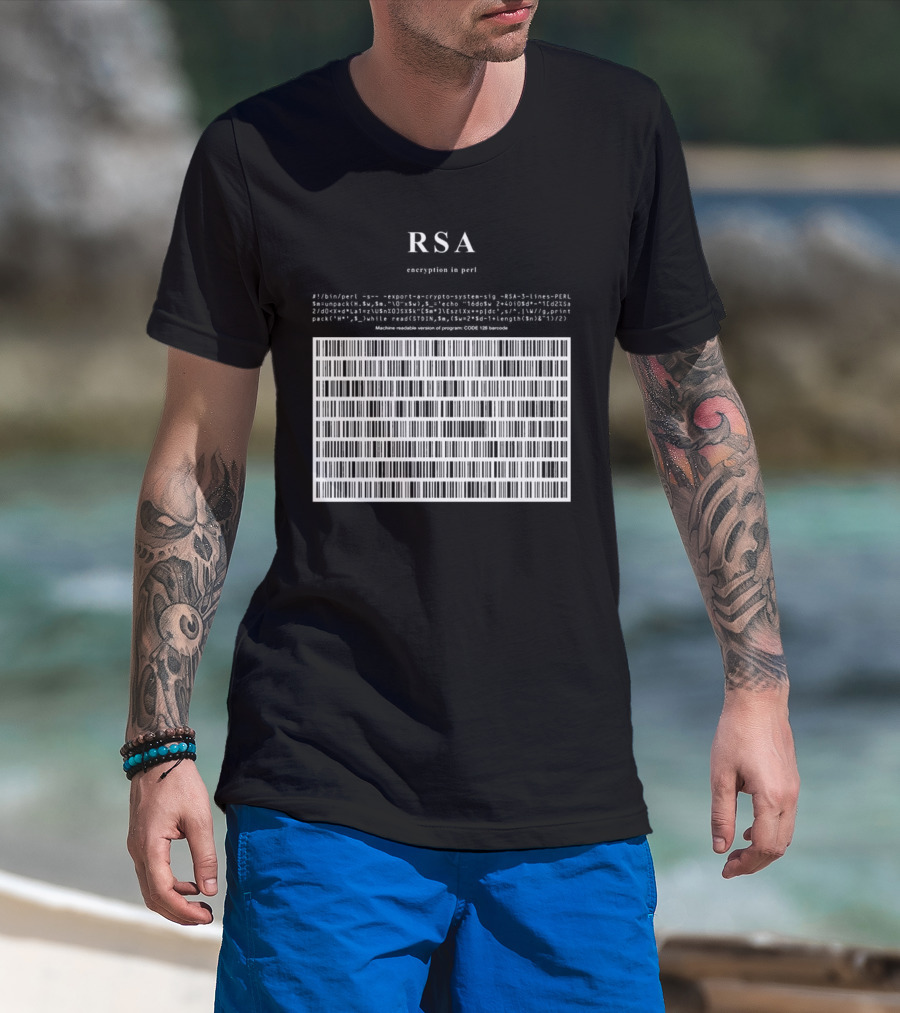 RSA Warning This Is A Munition Encryption Export Controlled Barcode Style T-Shirt