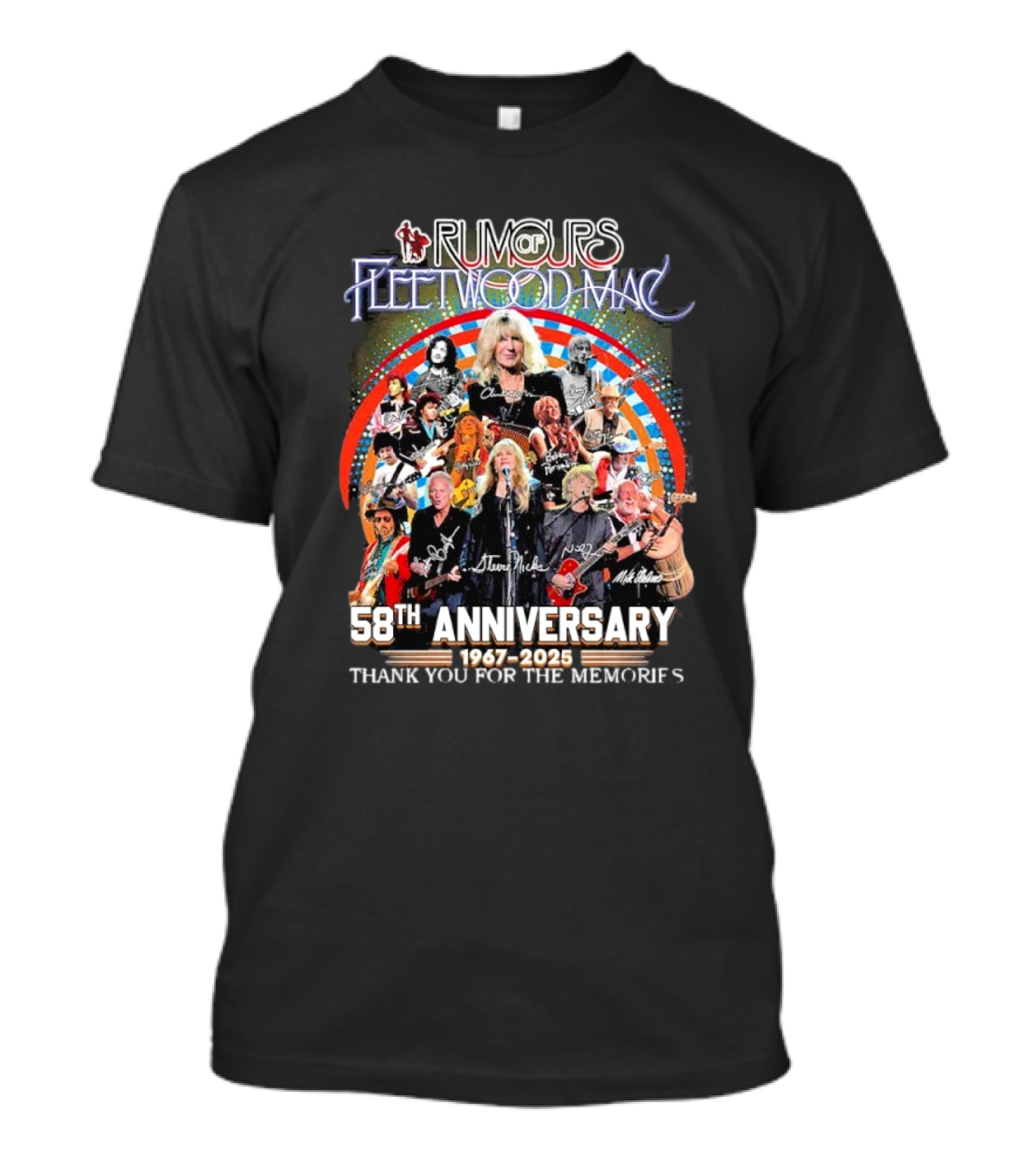 Rumours Fleetwood Mac 58th Anniversary 1967-2025 Thank You For The Memories T-Shirt