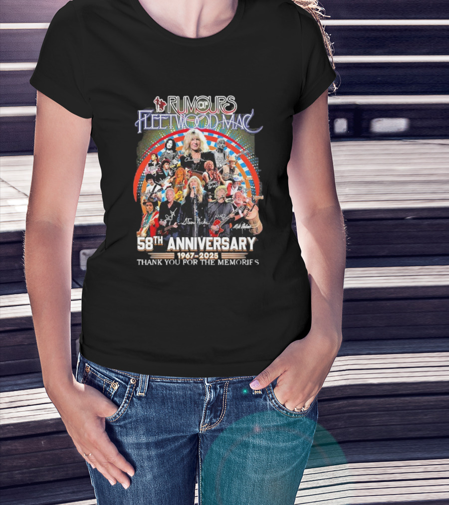 Rumours Fleetwood Mac 58th Anniversary 1967-2025 Thank You For The Memories T-Shirt