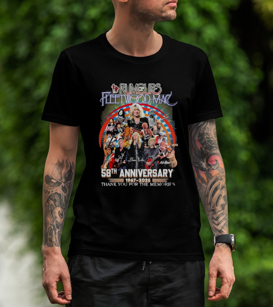 Rumours Fleetwood Mac 58th Anniversary 1967-2025 Thank You For The Memories T-Shirt