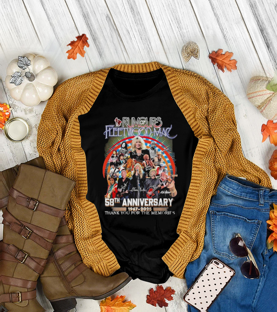 Rumours Fleetwood Mac 58th Anniversary 1967-2025 Thank You For The Memories T-Shirt