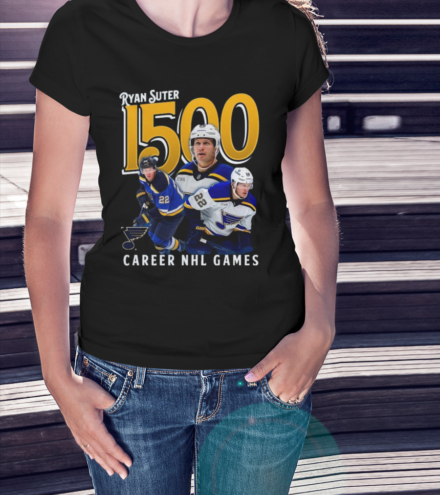 Ryan Suter St. Louis Blues 1500 Career NHL Games Celebration T-Shirt
