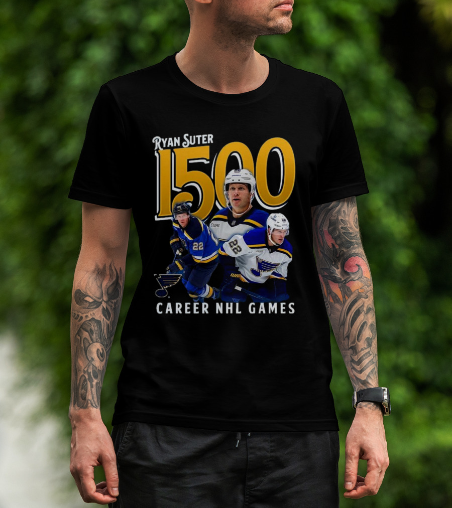 Ryan Suter St. Louis Blues 1500 Career NHL Games Celebration T-Shirt