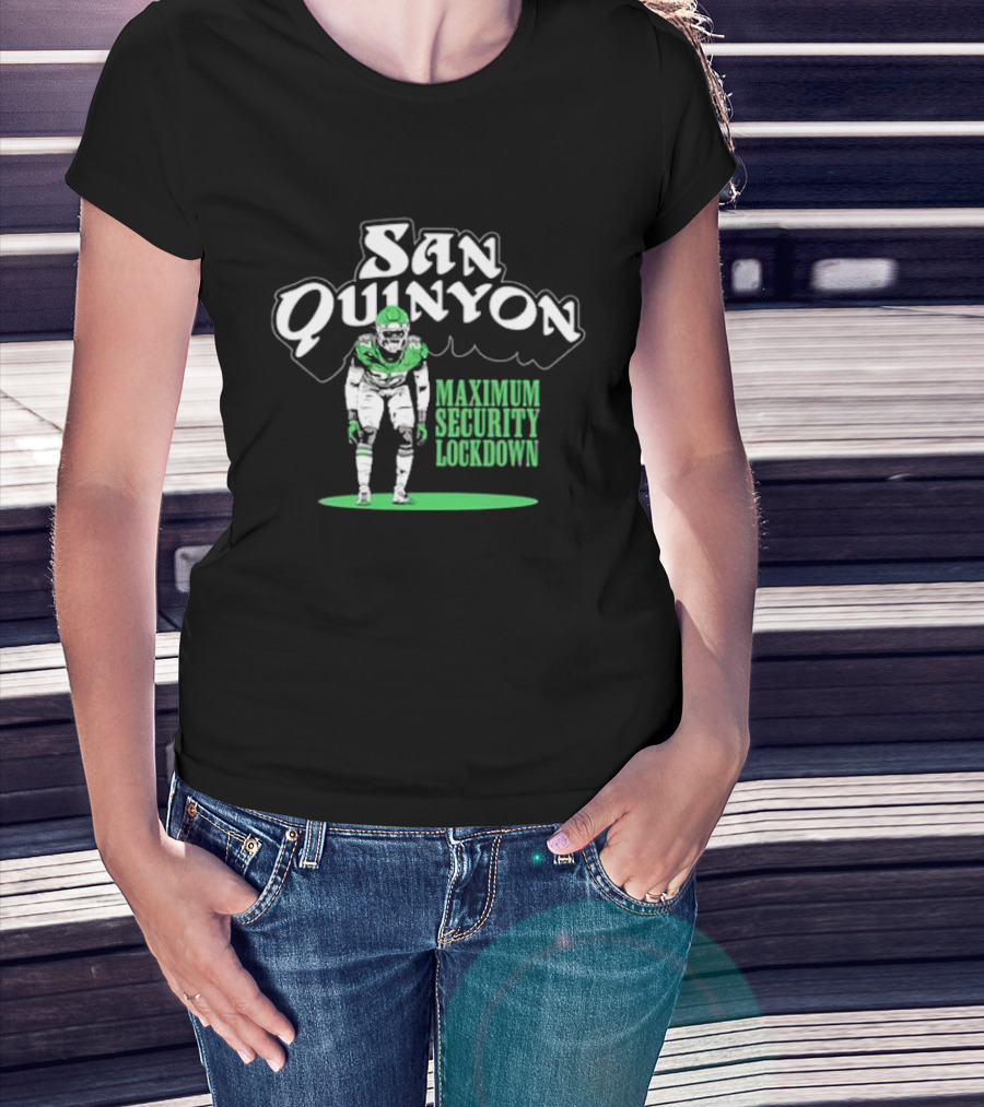 San Quinyon Maximum Security Lockdown Football Player T-Shirt