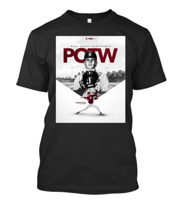 West Coast Conference POTW Max Bayles Pitcher Of The Week Santa Clara Broncos T-Shirt